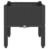 VidaXL Plantenbak met poten 40x40x42 cm polypropeen zwart - thumbnail