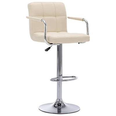 VidaXL Barstoelen 2 st stof crème