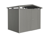 Biohort Panorama Gr. P2 metalen tuinhuis met standaard deur 273x198 cm kwartsgrijs metallic- Zadeldak- Staal- Biohort - thumbnail