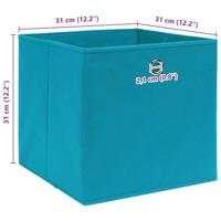 Opbergboxen 10 st 32x32x32 cm stof babyblauw - thumbnail