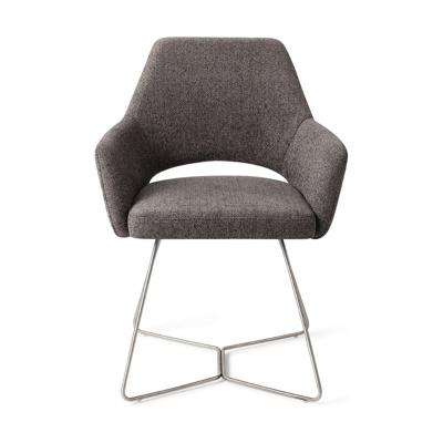 Jesper Home Eetkamerstoel 'Yanai' Beehive Steel, kleur Amazing Grey