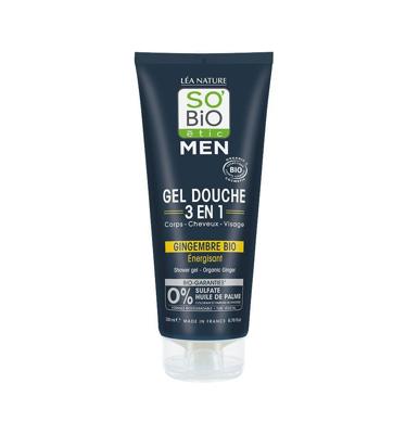So Bio Etic Showergel for men 3-in-1 ginger 200 Milliliter