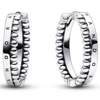 Pandora 292310C00 Oorringen Signature Beads zilver (Retired) - thumbnail