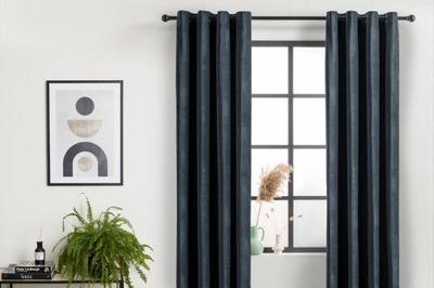 Lifa Living - Fluwelen Gordijnen - 150 x 250 cm - Donker Grijs - Verduisterend
