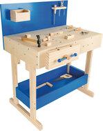 Small Foot - houten speelgoedwerkbank blauw met accessoires - thumbnail