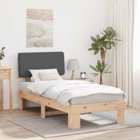 Bedframe met Gevoerd Hoofdgedeelte Donkergrijs 100 x 200 cm - thumbnail