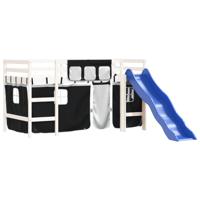 Kinderhoogslaper met gordijnen 80x200 cm massief grenenhout - thumbnail