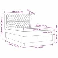 Boxspringbed met matras fluweel donkergrijs 160x200 cm - thumbnail