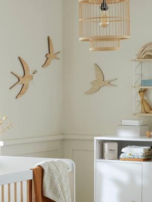 Set van 3 muurzwaluwen bruin Set van 3 muurzwaluwen bruin