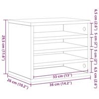 VidaXL Bureau organizer zwart eiken 36 x 26 x 29,5 cm bewerkt hout - thumbnail