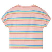 Kindershirt met regenboogstrepen 92 perzikkleurig - thumbnail