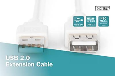 Digitus AK-300202-018-E USB-kabel USB 2.0 USB-A stekker, USB-A bus 1.80 m Beige