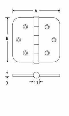 Kogell.scharn. RoH 89x89mm MGN vlak Kogell.scharn. RoH 89x89mm MGN vlak