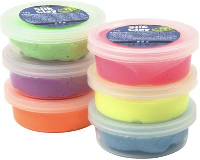 Silk Clay - neon kleuren, 6x14gr.