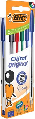 Set Balpennen Bic Cristal Original 516346 Multicolour (5 Stuks)