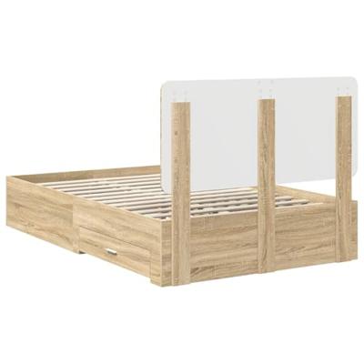 Bedframe met hoofdeinde Sonoma Eiken 120 x 200 cm Bewerkt hout