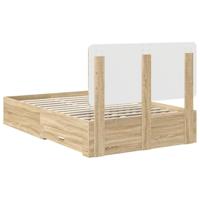 Bedframe met hoofdeinde Sonoma Eiken 120 x 200 cm Bewerkt hout - thumbnail