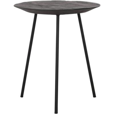 DTP Home Bijzettafel 'Jupiter' Teakhout, 40cm, kleur Zwart