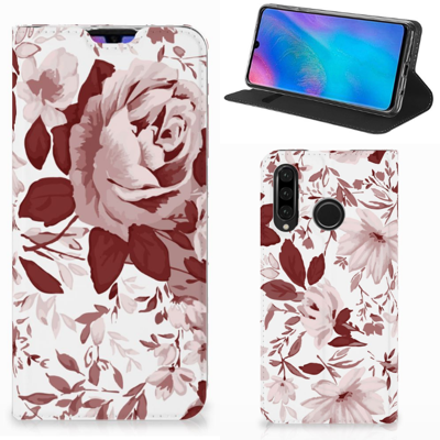 Bookcase Huawei P30 Lite New Edition Watercolor Flowers Bookcase Huawei P30 Lite New Edition Watercolor Flowers