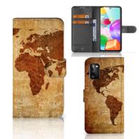 Samsung Galaxy A41 | Flip Cover | Wereldkaart - thumbnail