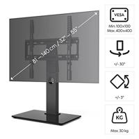 Hama TV-Standvoet Zwenkbaar in Hoogte Verstelbaar voor Schermen tot 140 cm Zwart - thumbnail