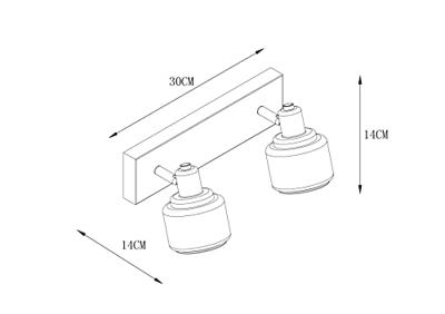 Lucide BJORN - Plafondspot - 2xE14 - Zwart