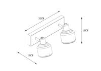 Lucide BJORN - Plafondspot - 2xE14 - Zwart - thumbnail