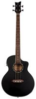 Ortega D7CE-SBK-4 Deep Series 7 Medium Scale Bass Satin Black elektrisch-akoestische bas met cutaway - thumbnail