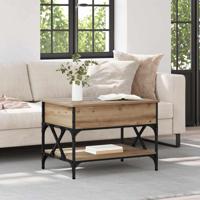 Salontafel Artisan Eiken 70x50x50cm Bewerkt hout - thumbnail