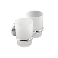Dubbele Bekerhouder Sapho Samba Hangend Chroom / Melkglas - thumbnail