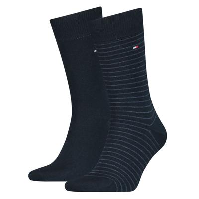 Tommy Hilfiger Men Small Stripe Sock Dark Navy 2-Pack-39/42