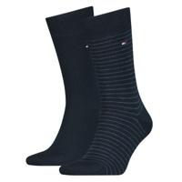 Tommy Hilfiger Men Small Stripe Sock Dark Navy 2-Pack-39/42 - thumbnail
