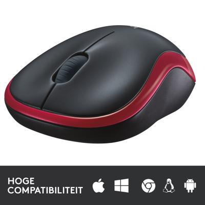 Logitech M185 Rood Draadloze Muis Logitech M185 Rood Draadloze Muis