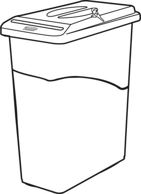 Afvalbak rubbermaid slim jim vertrouwelijk 87l grs