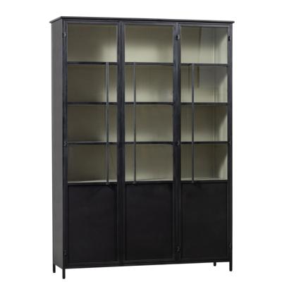 WOOOD Vitrinekast 'Exhibit' 200 x 140cm, kleur Zwart WOOOD Vitrinekast 'Exhibit' 200 x 140cm, kleur Zwart