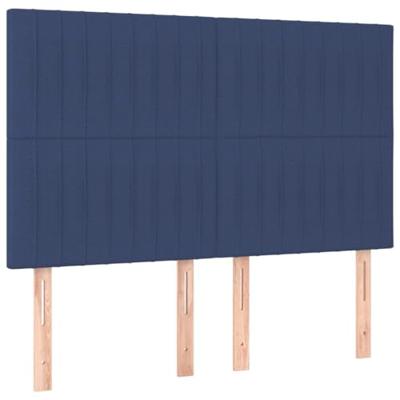 Boxspring met matras stof blauw 140x190 cm