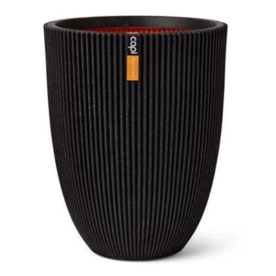 Capi Vaas Elegant Laag Groove Ø46cm Zwart