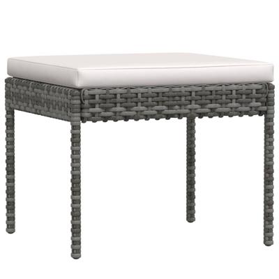 6-delige Loungeset met kussens poly rattan grijs - thumbnail