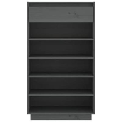 VidaXL Schoenenkast 60x34x105 cm massief grenenhout grijs