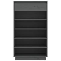 VidaXL Schoenenkast 60x34x105 cm massief grenenhout grijs - thumbnail