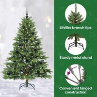 Kunstkerstboom met 150 LED met standaard Groen 150 cm PE en PVC - thumbnail