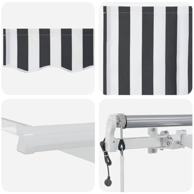 Luifel automatisch uittrekbaar 500x300 cm antracietkleur en wit