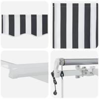 Luifel automatisch uittrekbaar 500x300 cm antracietkleur en wit - thumbnail