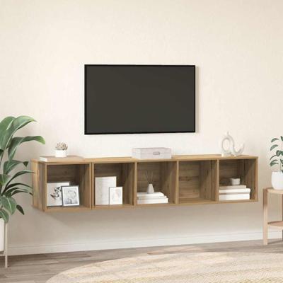 TV-kast set 2 pcs artisanaal eikenkleurig 37 x 37 x 142.5 cm