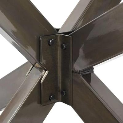 Eettafelpoot spider vorm 120x68x(72-73) cm staal naturel