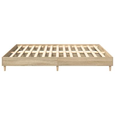 Bedframe zonder matras 200x200cm spaanplaat sonoma eikenkleurig