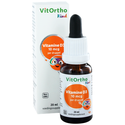 VitOrtho Kind Vitamine D3 10mcg Druppels VitOrtho Kind Vitamine D3 10mcg Druppels