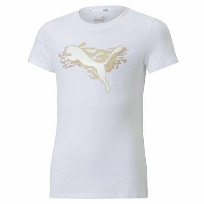 T-Shirt met Korte Mouwen voor kinderen Puma Alpha Wit - Maat: 13-14 Jaar