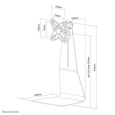Neomounts FPMA-D800 Monitorvoet Aantal monteerbare displays: 1 Display(s) 25,4 cm (10) - 68,6 cm (27) Zilver In hoogte verstelbaar, Kantelbaar, Zwenkbaar,