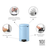 Brabantia pedaalemmer Newlcon 12 liter dreamy blue - thumbnail